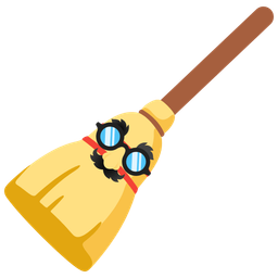 broom and disguised face