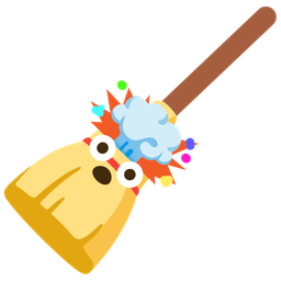 broom and exploding head