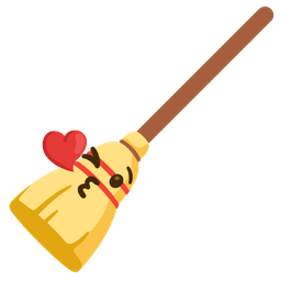 Broom and Face blowing a kiss