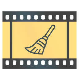 broom and film frames