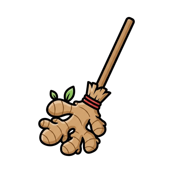 Broom and Ginger root