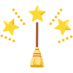broom and glowing star