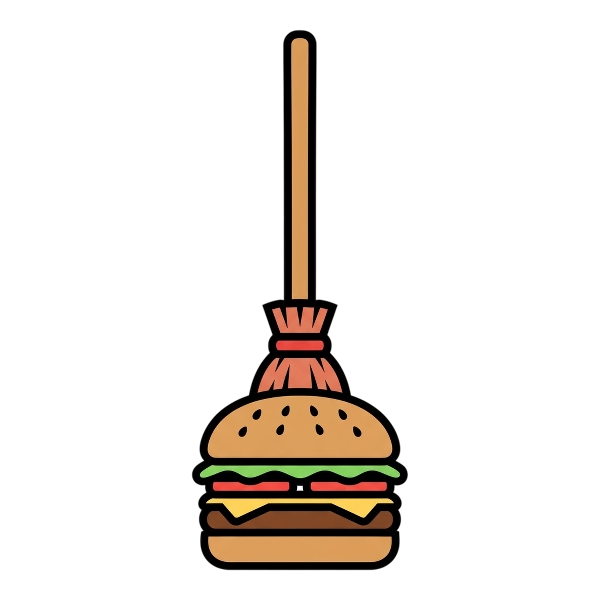 Broom and Hamburger