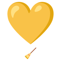 broom and heart exclamation