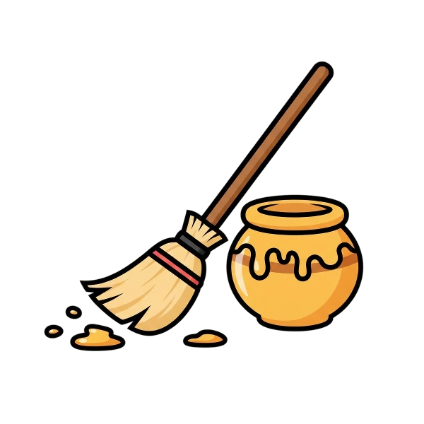 Broom and Honey pot