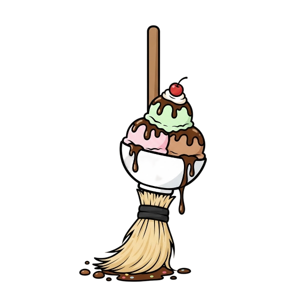 Broom and Ice cream