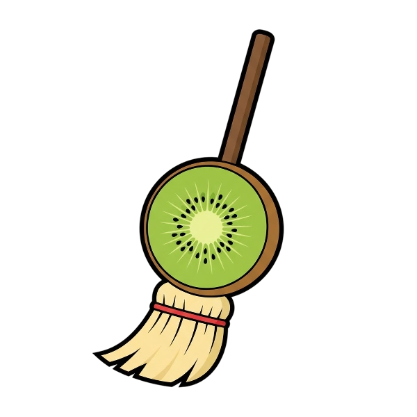 Broom and Kiwi fruit