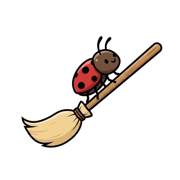 Broom and Lady beetle