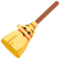 broom and lying face