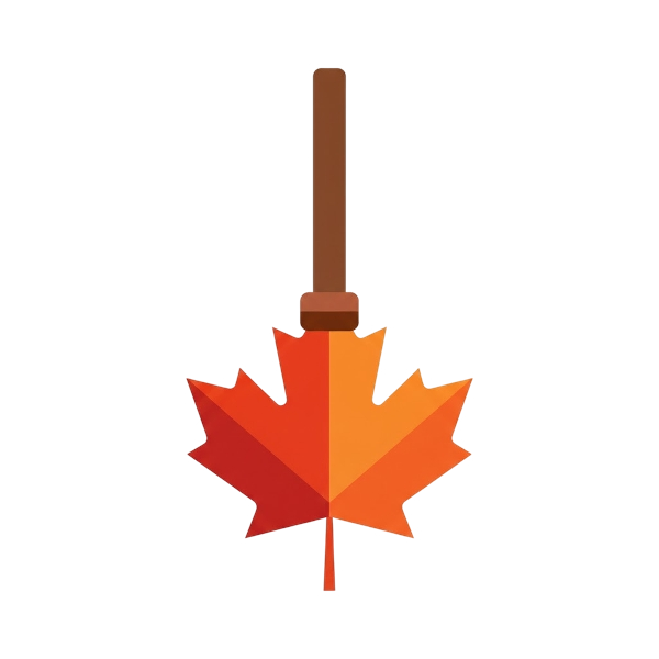 Broom and Maple leaf
