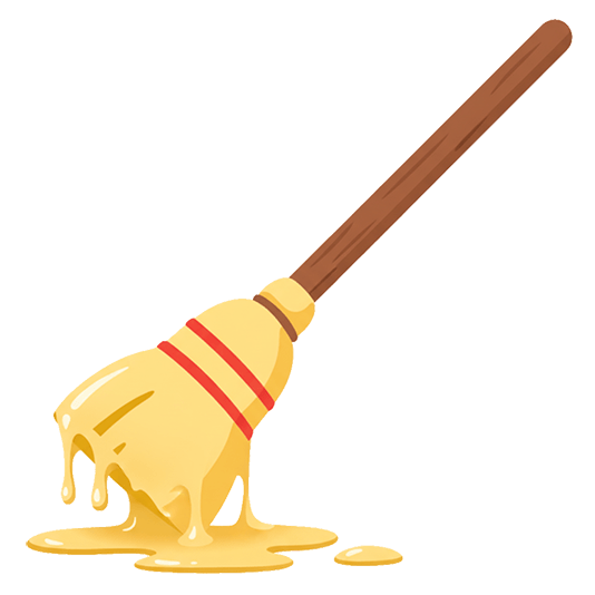 Broom and Melting face