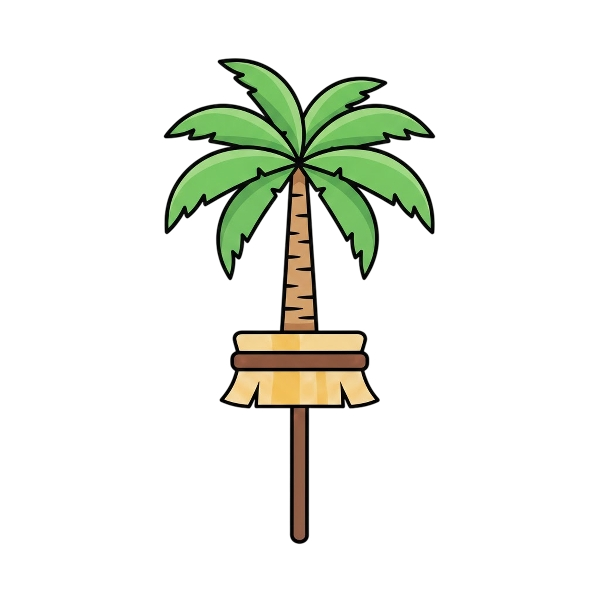 Broom and Palm tree