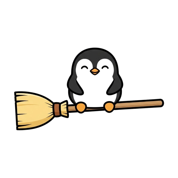 Broom and Penguin