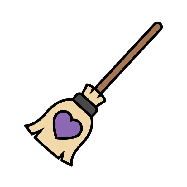 Broom and Purple heart