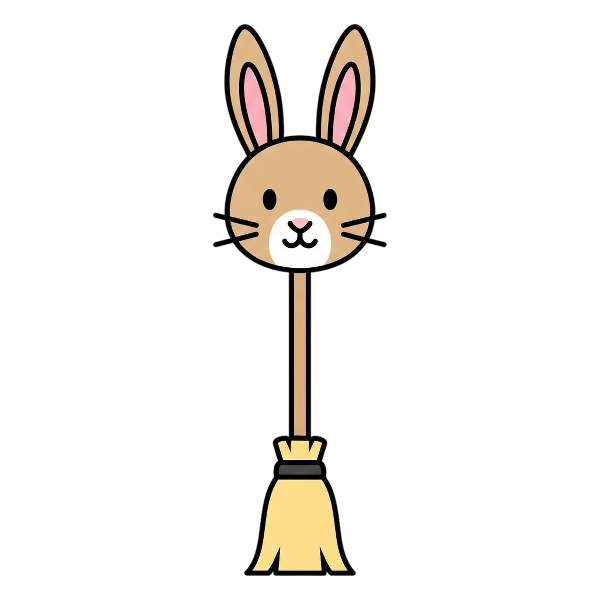 Broom and Rabbit face