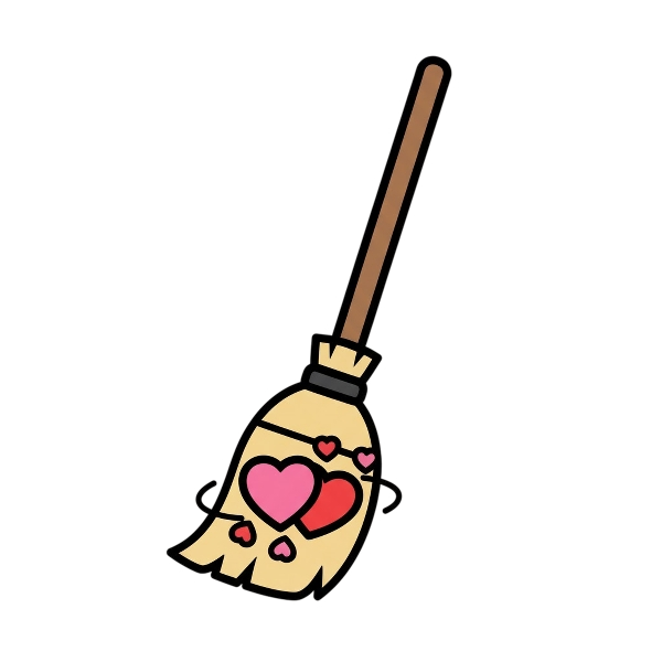 Broom and Revolving hearts