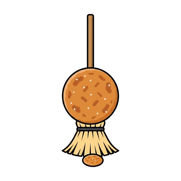 Broom and Rice cracker