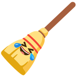 Broom and Rolling on the floor laughing