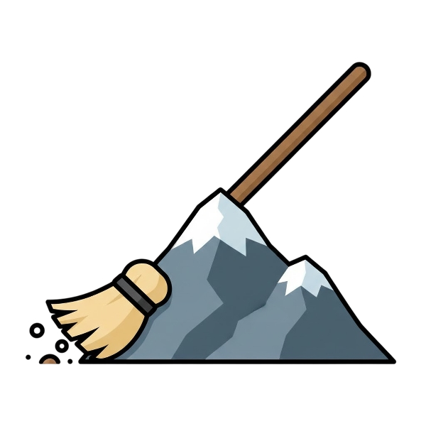 Broom and Snow-capped mountain