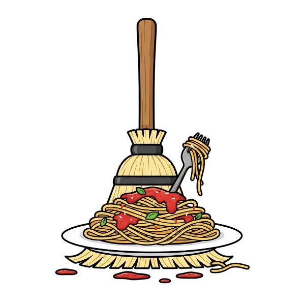 Broom and Spaghetti