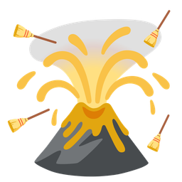 broom and volcano