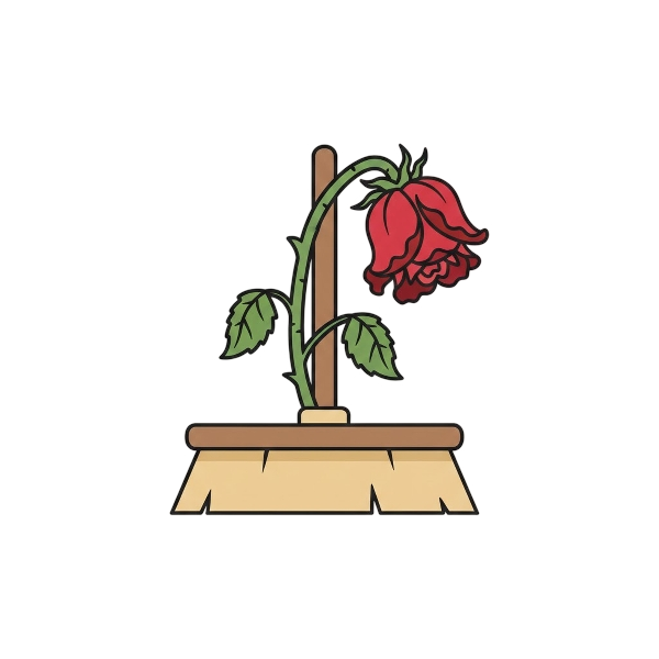 Broom and Wilted flower