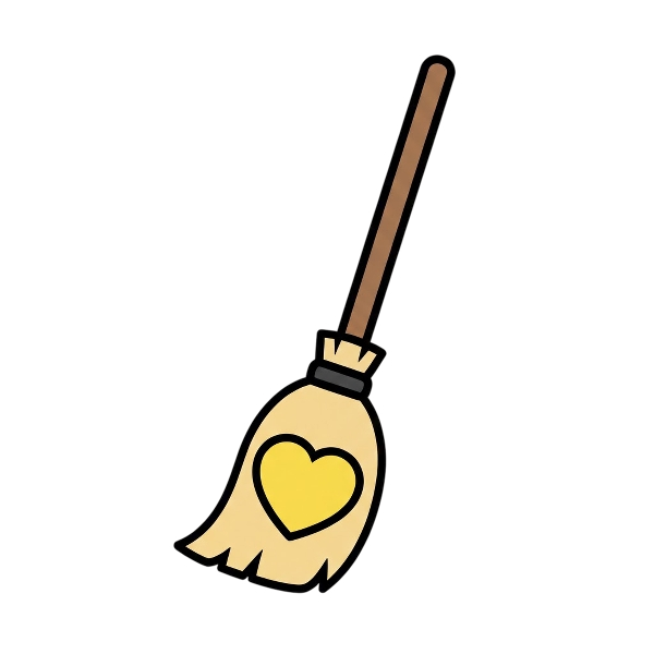 Broom and Yellow heart