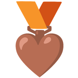 brown heart and 3rd place medal