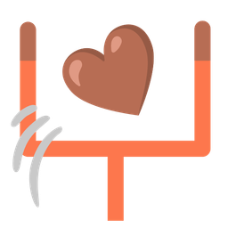 brown heart and american football