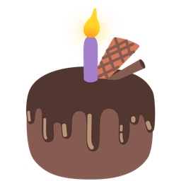 brown heart and birthday cake