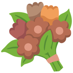 brown heart and bouquet