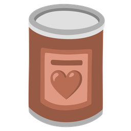brown heart and canned food