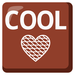 brown heart and COOL button