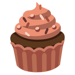 brown heart and cupcake