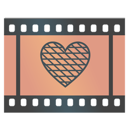 brown heart and film frames