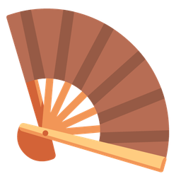 brown heart and folding hand fan