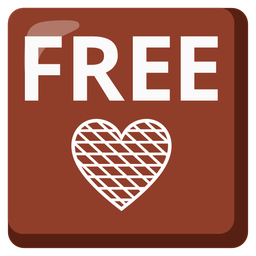 brown heart and FREE button