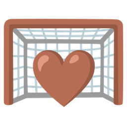 brown heart and goal net
