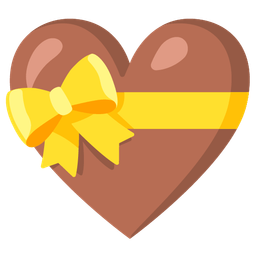 brown heart and heart with ribbon