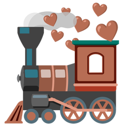 brown heart and locomotive