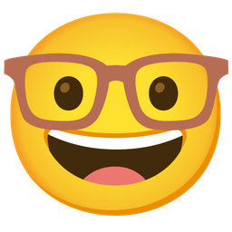 brown heart and nerd face