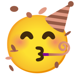 Brown heart and Partying face