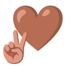 brown heart and peace symbol