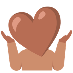 brown heart and person shrugging