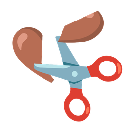 brown heart and scissors