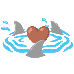 brown heart and shark