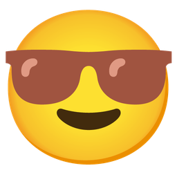 Brown heart and Smiling face with sunglasses