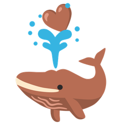 brown heart and spouting whale