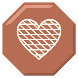 brown heart and stop sign