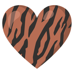 brown heart and tiger face